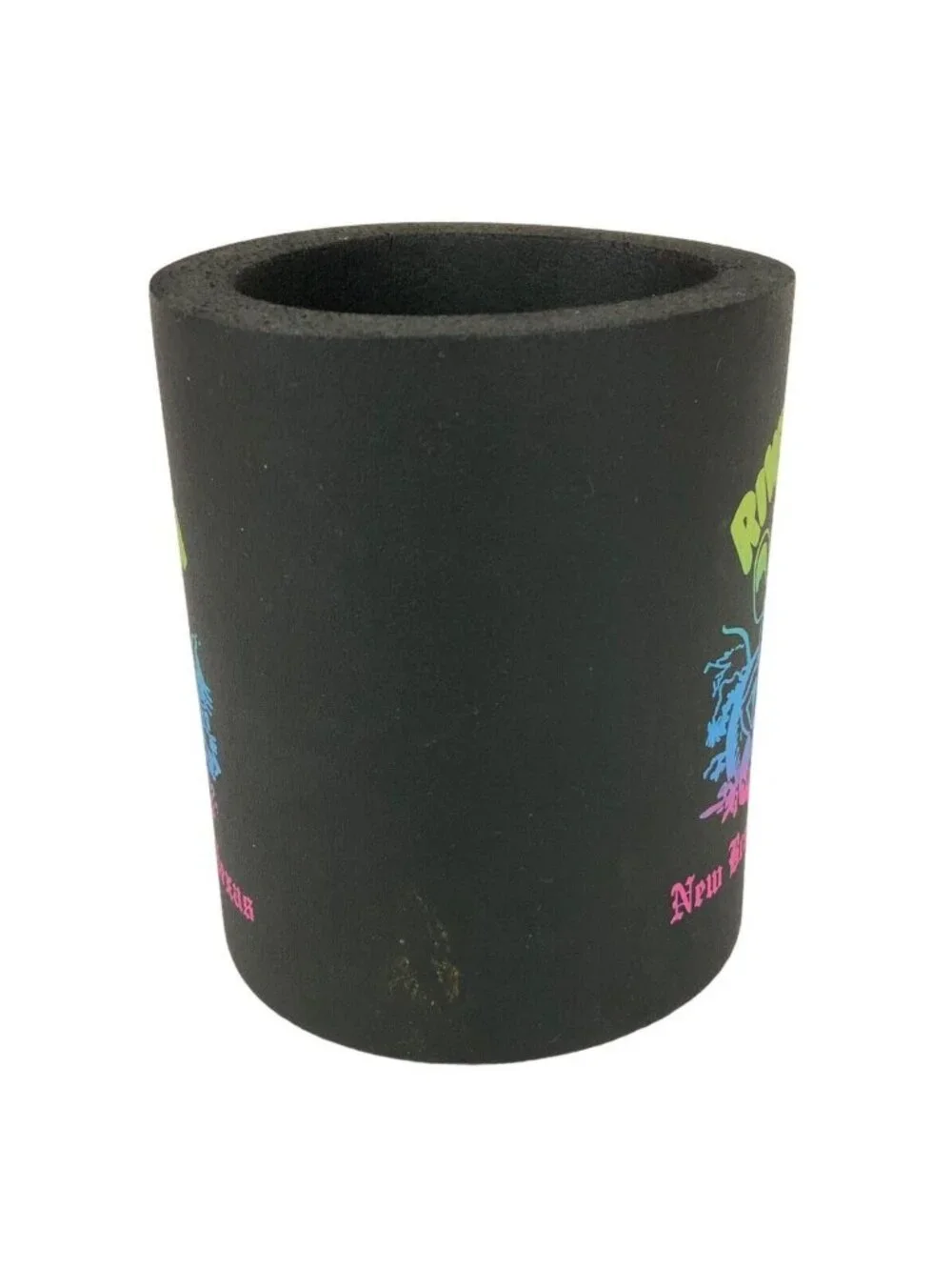 River Rat New Braunfels Texas Foam Drink Holder Can Cooler Black Neon Colors